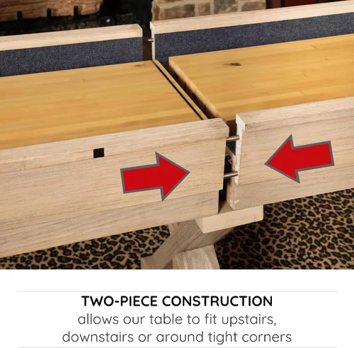 Vista 7 de 12 FT Solid Wood Shuffleboard Table, Multi Game