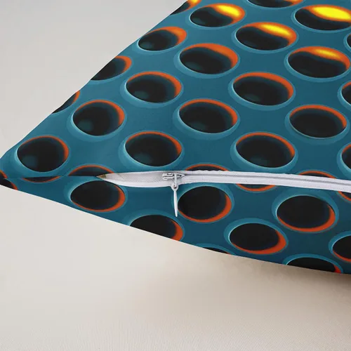 Vista 4 de Juego de 2 fundas de almohada de panal de abeja de 16 x 16 pulgadas, fundas de cojín geométricas hexagonales, fundas de almohada de colmena