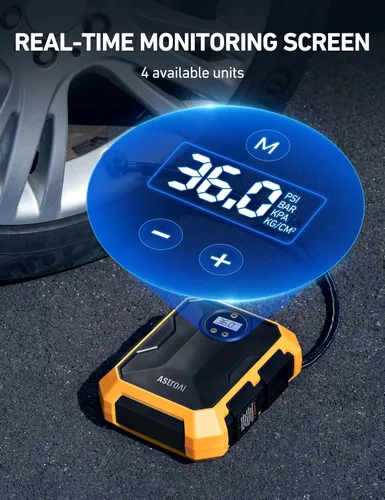 Vista 2 de AstroAI Inflador de neumáticos del compresor de aire+convertidor de CA a DC+cable de extensión del encendedor de cigarrillos