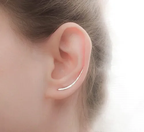 Vista 2 de Aretes largos de plata de ley para escaladores