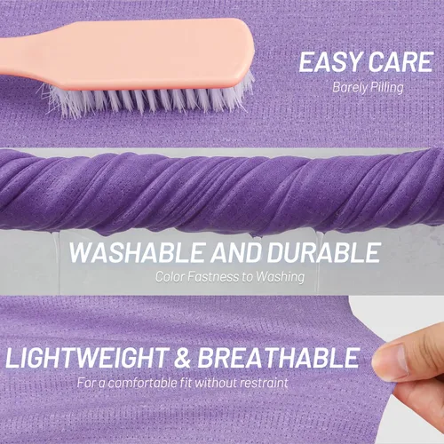 Vista 5 de MIER Polo de golf para mujer, sin cuello, UPF 50+, manga corta, tenis y correr, cuello en V