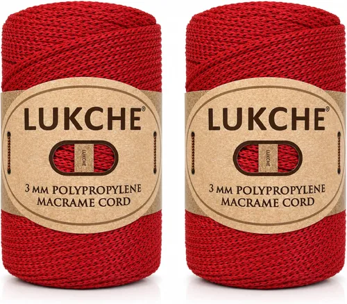 Vista 11 de Cuerda de macramé premium de poliéster de 3 mm (134.44 metros), (250 g) 100% cuerda de macramé de polipropileno, hilo de crochet de macramé colorido