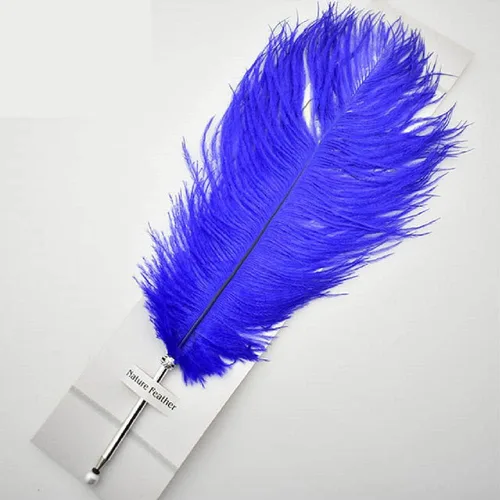 Vista 6 de Bolígrafo de pluma de avestruz grande, bolígrafo de escritura para recepción de boda, bolígrafo de regalo para niños