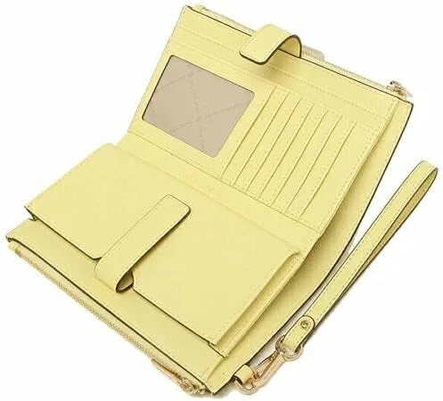 Vista 6 de Michael Kors Jet Set - Pulsera de viaje con doble cremallera para teléfono color amarillo Amarillo M