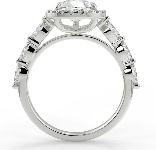 Vista 12 de WSX - Anillo de compromiso de oro de 10/14/18 quilates de 2 quilates para mujer, diseño de lágrima personalizada, moissanita, promesa de boda