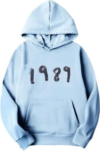 Vista 3 de Sudadera 1989 para mujer, de gran tamaño, estampado de 1989, de manga larga, con cuello redondo, para otoño, blusa holgada