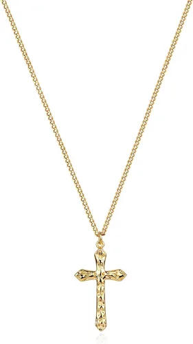 Vista 145 de Fettero - Collar con dije de cruz de fe, chapado en oro de 14 K, cadena fina, minimalista, simple, pequeña, para oración, regalo de joyería religiosa