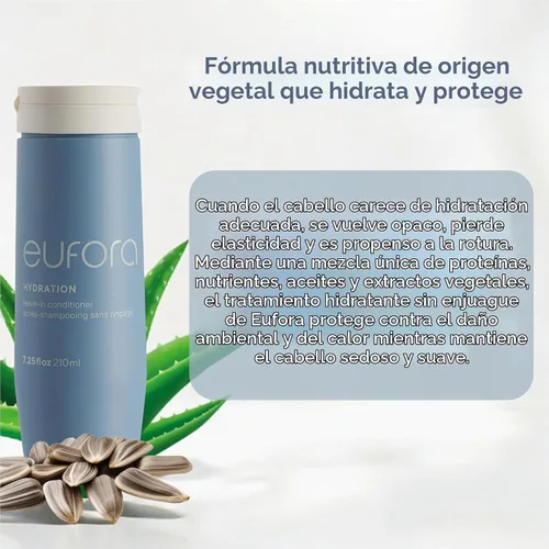 Vista 3 de Eufora Hidratación Acondicionador sin enjuague 7.25 Oz