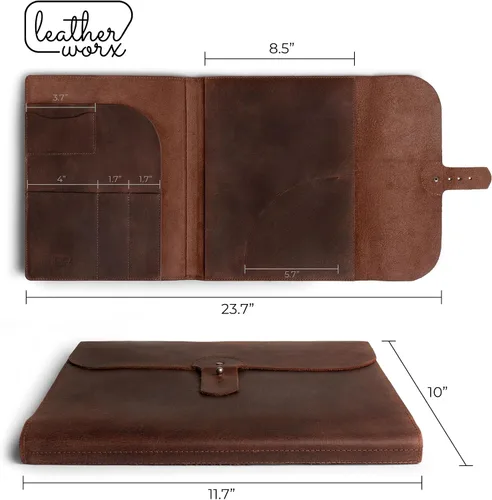Vista 4 de Moleskine - Funda (8.5 x 11 pulgadas) Cartera ejecutiva para negocios, planificador personal para hombres y mujeres, cuero de grano completo, hecho