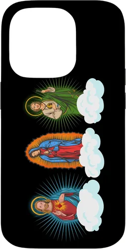 Vista 17 de Funda para iPhone 17 con diseño de Jesús, Virgen María y San Judas Tadeo in Clouds