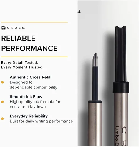 Vista 4 de Cross Selectip Jumbo Ballpoint Pen Refill, Black, Medium Point Negro
