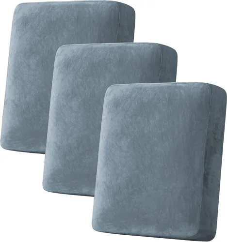 Vista 21 de H.VERSAILTEX Funda de cojín elástica de terciopelo para sofá, funda de cojín de felpa para cojines de silla, protector de muebles, cojín de asiento