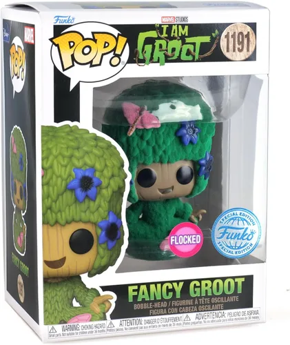 Vista 3 de Funko POP I Am Groot Fancy Groot Flocado Barnes & Noble Exclusivo 1191
