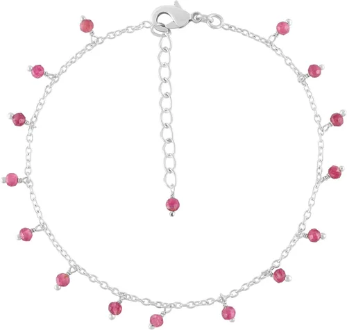 Vista 9 de Yanara Tobilleras de piedras preciosas para mujer, piedra natal natural, chapada en plata, joyería hecha a mano en 8.5 + 1.5 pulgadas, cristales