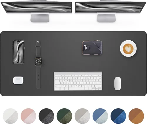 Vista 56 de Tapete protector para escritorio y mouse, antideslizante, de piel sintética, tapete impermeable de escritura para laptop, para oficina y hogar