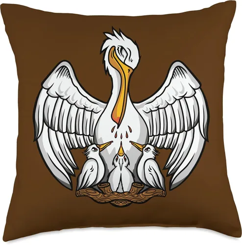 Vista 5 de Happy Catholics Pelican in Her Piety Catholic Symbols - Almohada tradicional de masa latina, 16 x 16 pulgadas, multicolor
