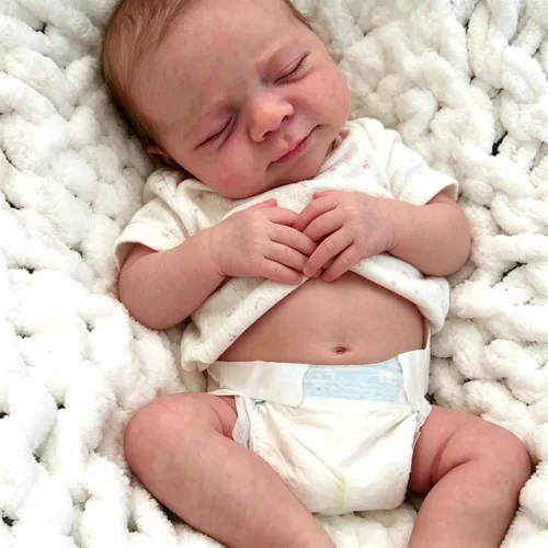 Vista 3 de Anano Muñecas de bebé Reborn de vinilo de cuerpo completo, muñeca de bebé realista de 18 pulgadas, muñeca de bebé recién nacido, muñeca de bebé