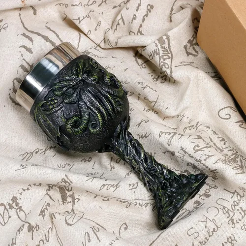 Vista 6 de alikiki Cthulhu - Cáliz de vino inoxidable de 7 onzas, regalo D&D