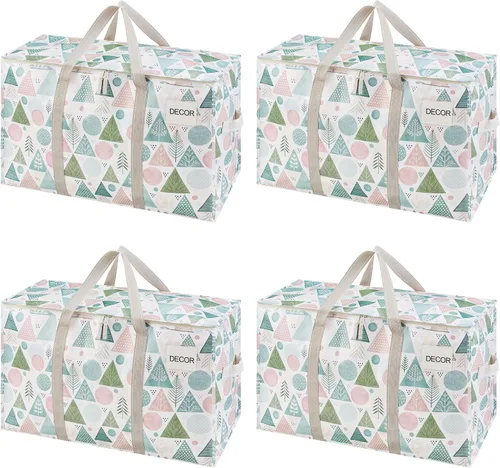 Vista 17 de VENO - Paquete de mudanzas, cajas de almacenamiento para embalaje universitario con tapas alternativas, para dormitorio, extragrande, asas