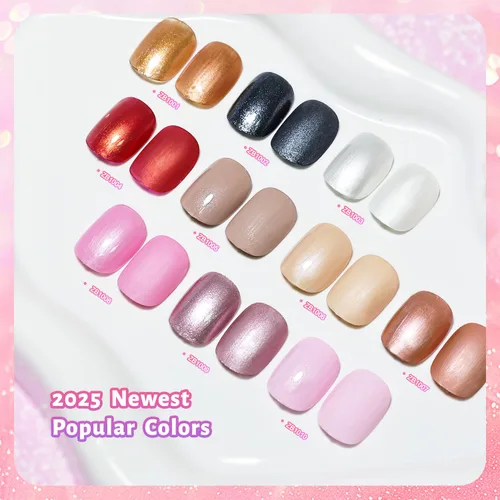 Vista 2 de OpenLive Juego de esmaltes de uñas con purpurina, 10 colores con 2 esmaltes de uñas base y capa superior
