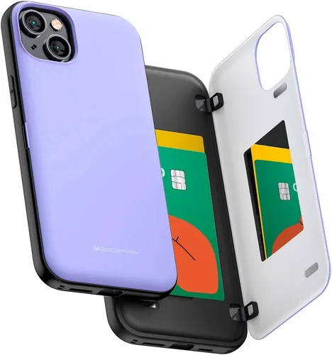 Vista 16 de GOOSPERY Parachoques magnético para puerta compatible con iPhone 15, funda con tarjetero, cartera con cierre magnético automático, protector de Azul