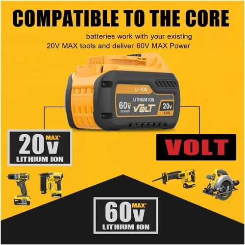 Vista 6 de OUTMX Baterías 9Ah compatibles con batería Dewalt 20V/60V Herramientas eléctricas DCB609 DCB606 DCB200 DCB182 (1BAT)
