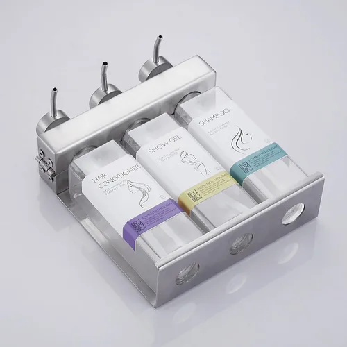Vista 8 de Champú acondicionador dispensador de jabón de baño 3 botellas