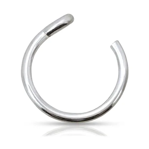 Vista 2 de 925 Sterling Silver Fake Clip on Nose Ring, 20g Tiny Faux Non Piercing Huggie Hoop