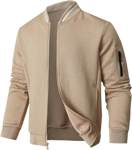 Vista 11 de SAVKOOV Chaqueta ligera de ajuste holgado para hombre, chaqueta bomber casual y elegante