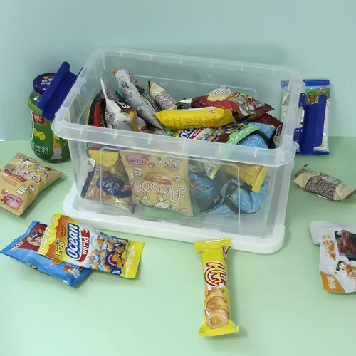 Vista 7 de Paquete de 6 cajas de almacenamiento, contenedor organizador de plástico con asa de cierre, 6 L