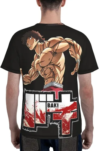Vista 6 de Baki The Grappler Men T Shirts Short Sleeve T-Shirts 3D Print Crewneck Loose Breathable Top Sports Fitness Tee