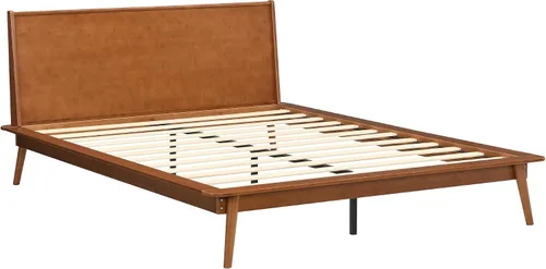 Vista 9 de Merax Queen Size Bamboo Platform Bed Frame with Headboard (Walnut Brown)