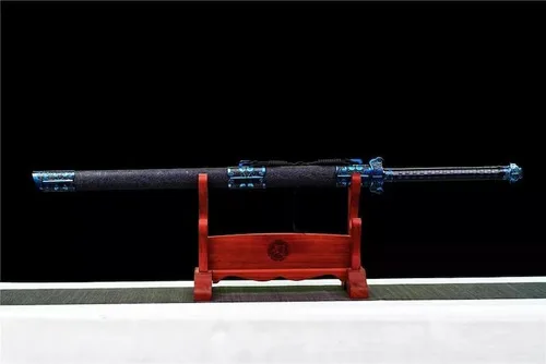 Vista 4 de Espada samurái japonesa hecha a mano de acero al carbono 1095 con hoja afilada, regalos para él, espada real