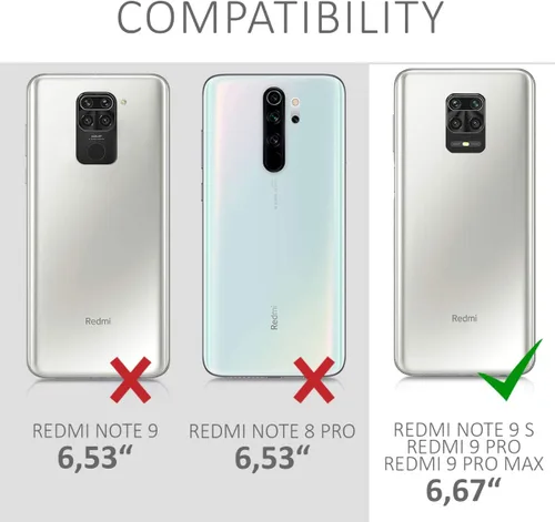 Vista 6 de kwmobile Funda transparente compatible con Xiaomi Redmi Note 9S / 9 Pro / 9 Pro Max - Funda de teléfono de TPU suave - Flores de cerezo rosa/marrón
