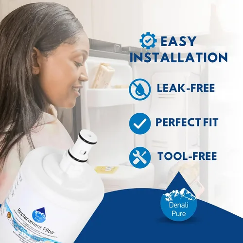 Vista 6 de Paquete de 3 filtros de agua de repuesto para refrigerador Whirlpool ED22TEXHW01, compatible con Whirlpool 8171413, 8171414 cartucho de filtro