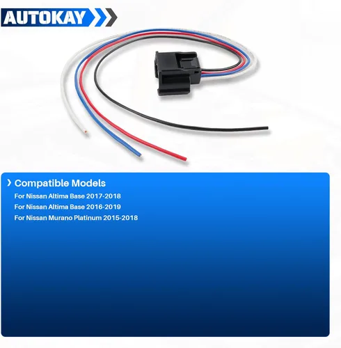 Vista 3 de AUTOKAY - Arnés conector de contraventana del radiador para Nissan Murano Altima 2015-2020 62330-9HS0A Conector activo de contraventana del radiador