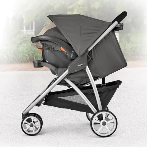 Vista 3 de Chicco Viaro Travel System, Viaro - Cochecito de plegado rápido con asiento y base KeyFit 30, Apex/negro