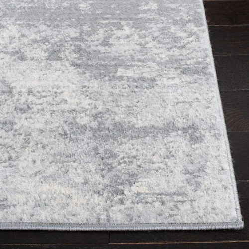 Vista 4 de SAFAVIEH Brentwood Collection - Alfombra de pasillo de 2 x 12 pies, color gris y marfil, diseño abstracto moderno, no desprende pelusa y de fácil