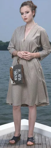 Vista 5 de Myra Bag Vintage 1930 Upcycled Canvas Wristlet Bag S-1144, Marrón