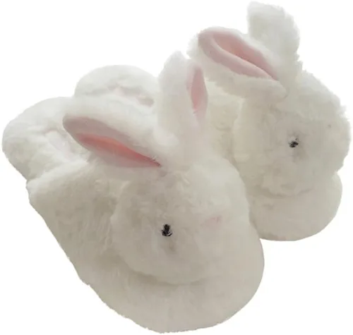 Vista 8 de Millffy Pantuflas de unicornio de peluche para mujer, diseño de conejo, zapatos de conejo, para interiores, hogar, dormitorio, pantuflas Fox Head