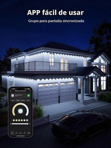 Vista 6 de BrizLabs Luces permanentes para exteriores, 100 pies 60 LED APP/control