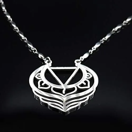 Vista 3 de 2024 New Stainless Steel Flower Necklace Women Feather Silver Color Necklaces Pendants Jewerly Bisuteria