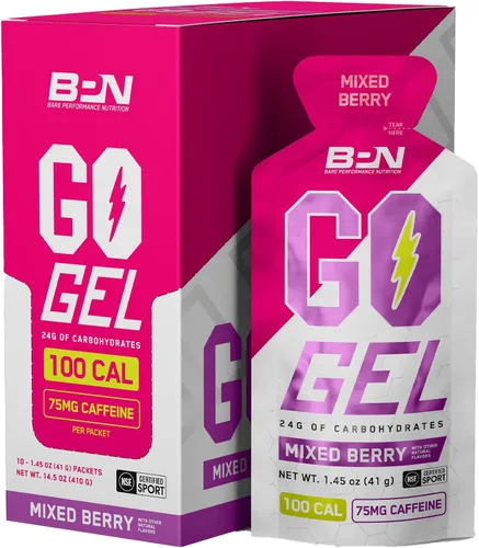Vista 9 de BARE PERFORMANCE NUTRITION, BPN Go Gel Endurance, 0.94 onzas de carbohidratos y 100 calorías por paquete, vegano + gel para correr sin gluten, 10