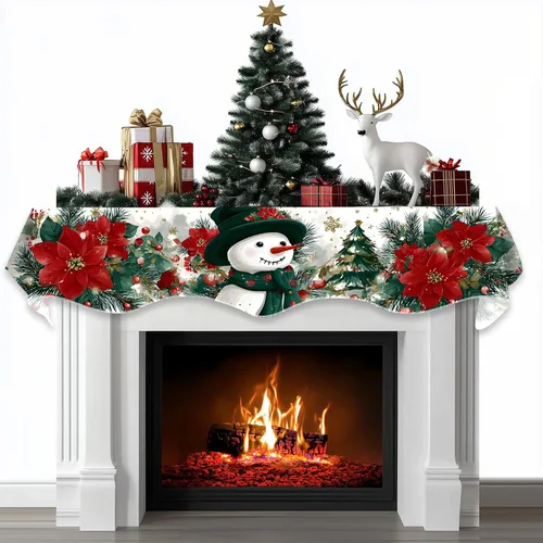Vista 14 de BVBOX Bufanda Decorativa para Repisa de Chimenea Navideña, Cubierta Corredor para Repisa de Chimenea de Navidad e Invierno