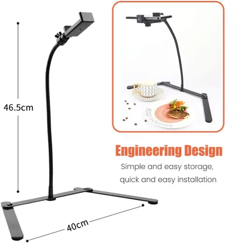 Vista 6 de Trípode ajustable con soporte para teléfono celular, soporte para teléfono superior, soporte en línea para enseñanza en línea para transmisión