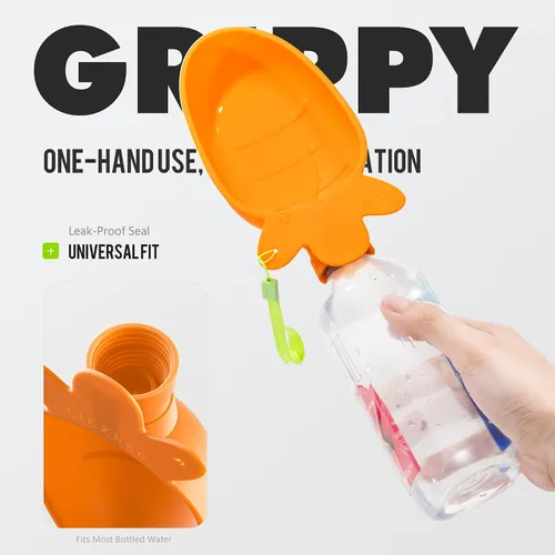 Vista 3 de Li & Zhao Dispensador portátil de botella de agua para perros, a prueba de fugas, tazón de agua portátil para perro, cuenco de agua plegable