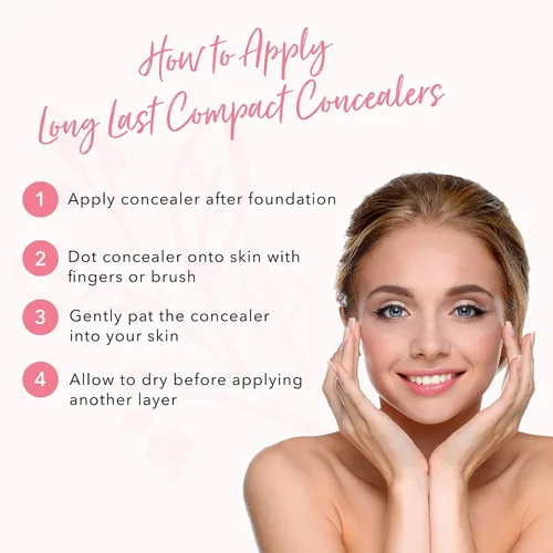 Vista 6 de 100% PURE Corrector compacto de larga duración pigmentado de frutas, rosa alpino, corrector de cobertura completa, disminuye las ojeras