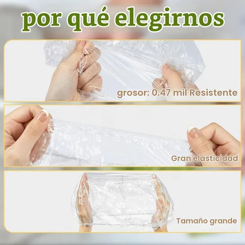 Vista 3 de Sukh - 100 fundas reutilizables para tazones, de plástico grueso y resistente, tamaño grande
