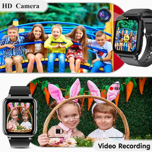Vista 2 de Reloj inteligente para niños, reloj inteligente para niñas y niños con 26 juegos, grabadora de video y reproductor, calendario podómetro, linterna