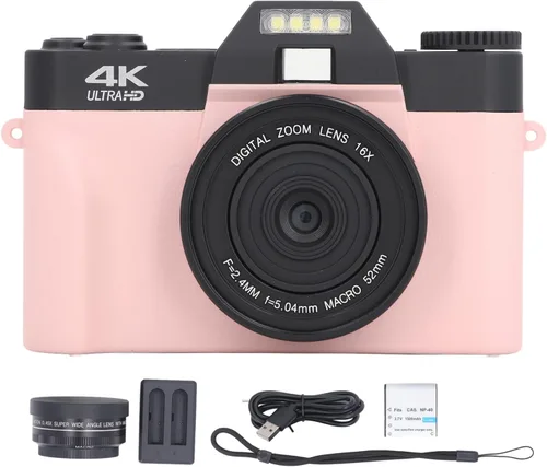 Vista 7 de Cámara digital 4K para enfoque automático de fotografía, zoom digital de 16X, cámara de vlogging de 48MP con pantalla abatible de 180° de 3